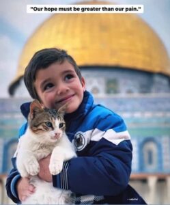 パレスチナの子どもとねこ